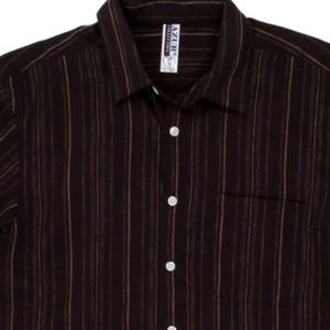 NEW Short Sleeve Casual Shirt Black Striped
